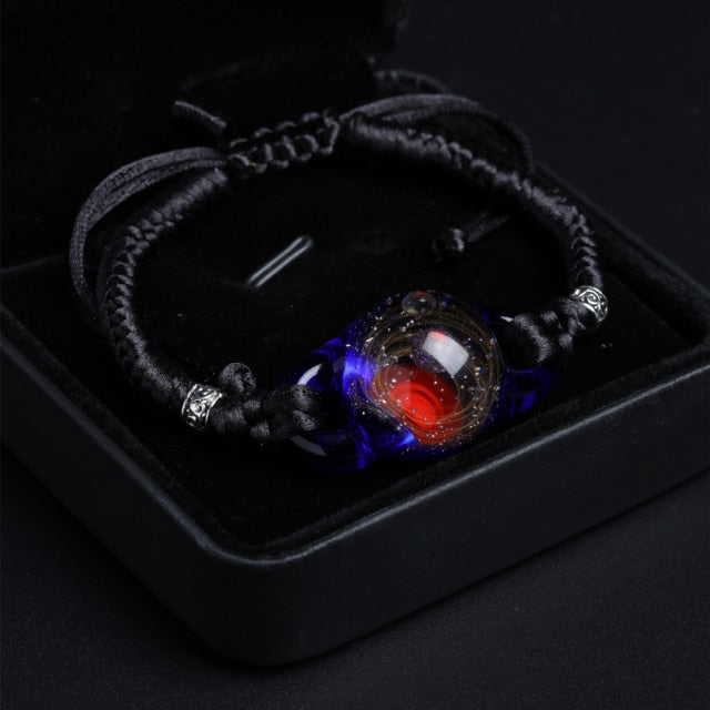 Nebula Galaxy Double Sided Pendant Necklace Glass Art Picture Handmade Statement Universe Planet Jewelry Necklace for Women