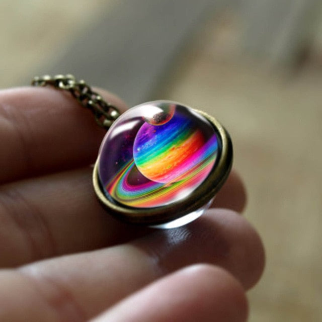 Nebula Galaxy Double Sided Pendant Necklace-Nowspacetime Shop