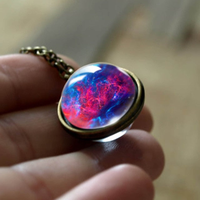 Nebula Galaxy Double Sided Pendant Necklace-Nowspacetime Shop