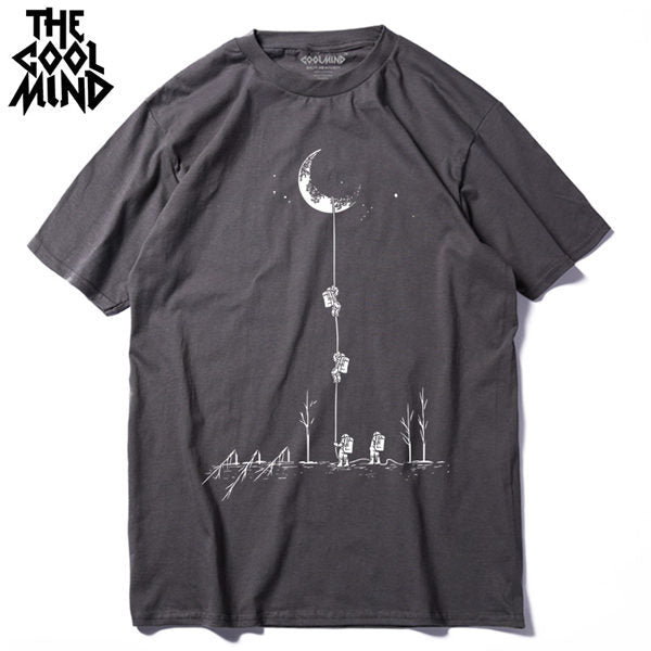 Short Sleeve Space Print T-Shirt